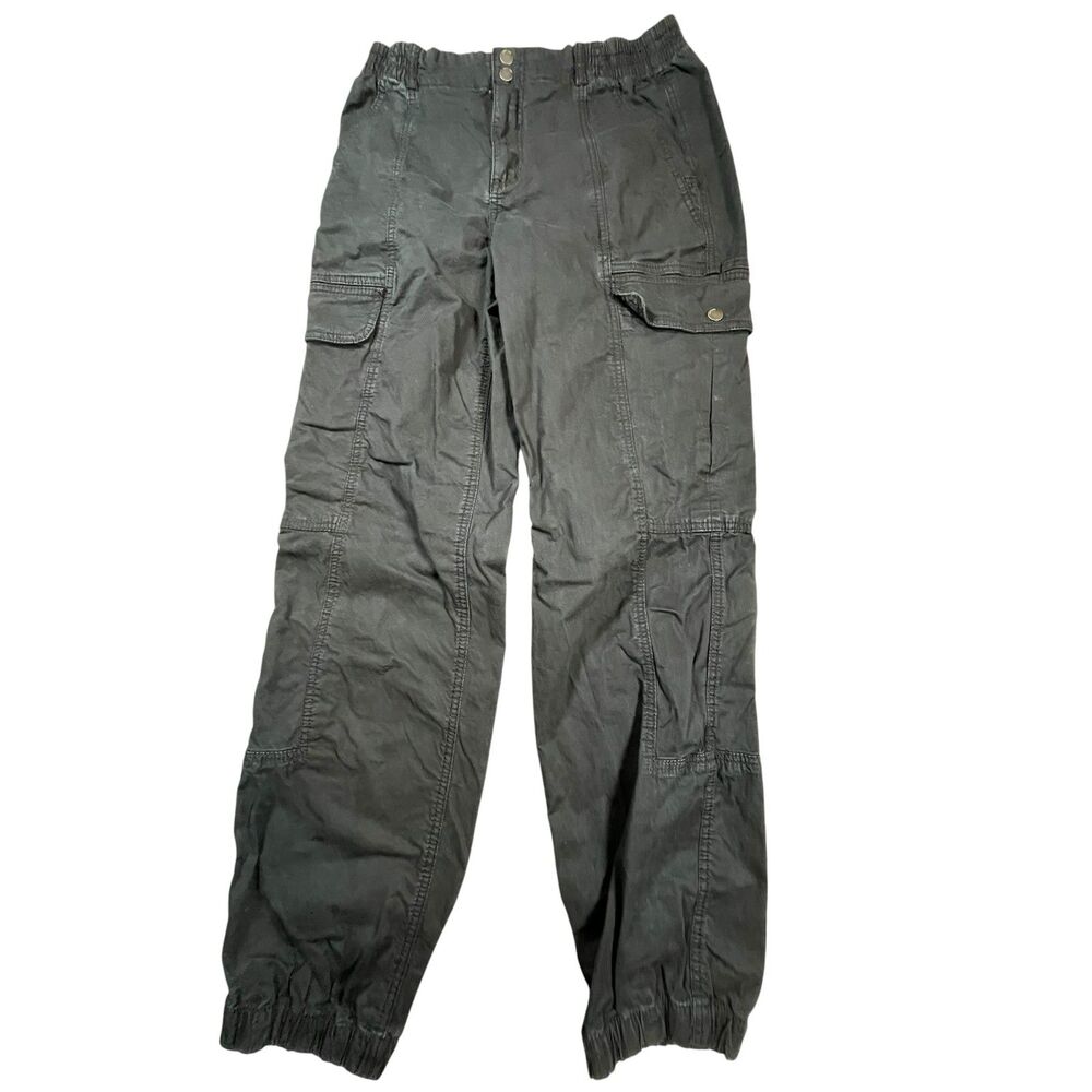 GARAGE Women’s Black Cargo Jogger Pants Petite Small Stretch Utility P/S
